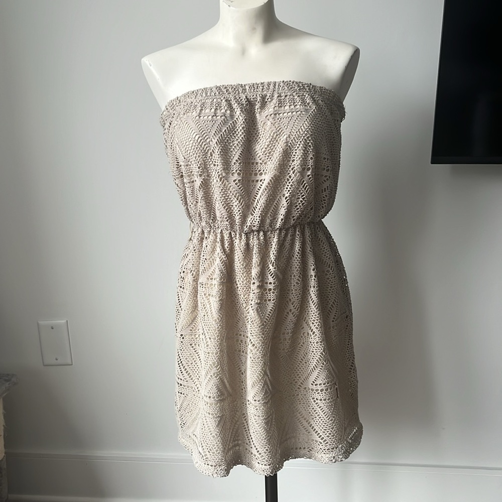 Beige Strapless Dress